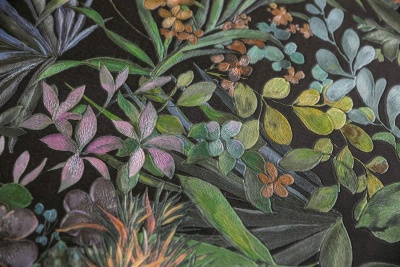 Обои виниловые Джангл мотив, чёрный цветной Обои виниловые Джангл мотив, чёрный цветной