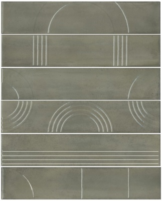 Панно Мажорель зелёный глянцевый (из 6 частей 6х28,5) 36x28,5x1