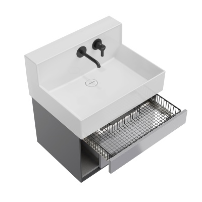 Тумба LOGICA M подвесная 2 выдвижных ящика 65, серый