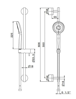 Комплект для ванны OLE с настенным смесителем с дивертором и душевой стойкой, черный матовый Комплект для ванны OLE с настенным смесителем с дивертором и душевой стойкой, черный матовый