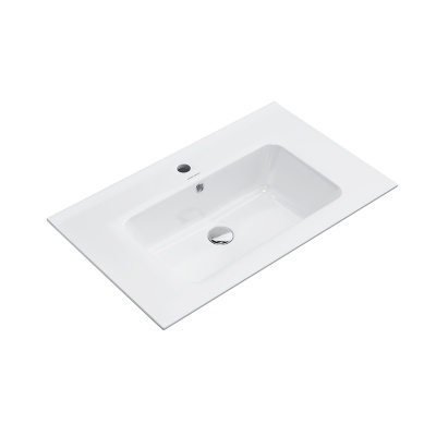 Раковина PIANO подвесная/мебельная 75, белая глянцевая