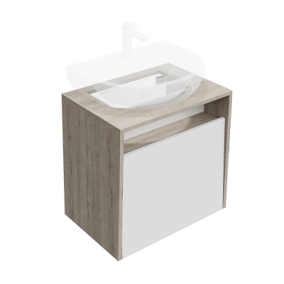 Тумба PRO подвесная 1 ящик 60, белая глянцевая