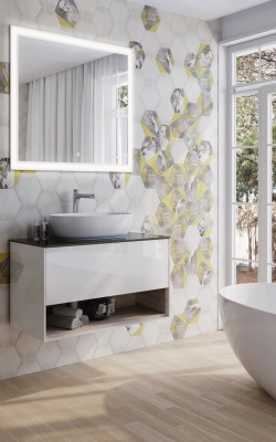 Тумба PLAZA Modern подвесная с ящиком и полкой 100, белая