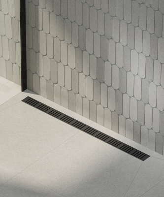 Душевой лоток smart из нержавеющей стали, черный, 85 см