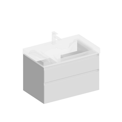 Тумба CUBO подвесная с ящиками 80, белая матовая Тумба CUBO подвесная с ящиками 80, белая матовая