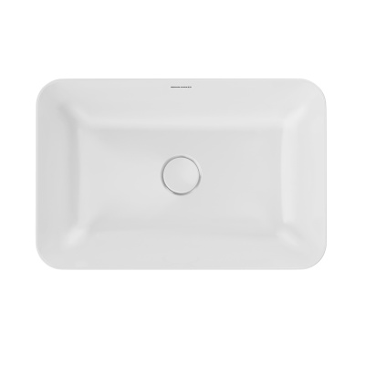 Раковина PLAZA накладная 55, прямоугольная, белая глянцевая