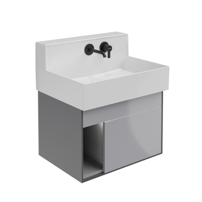 Тумба LOGICA M подвесная 2 выдвижных ящика 65, серый