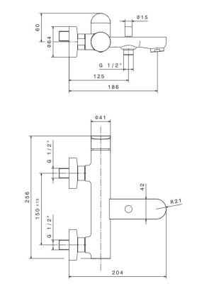 Комплект для ванны OLE с настенным смесителем с дивертором и душевой стойкой, черный матовый Комплект для ванны OLE с настенным смесителем с дивертором и душевой стойкой, черный матовый