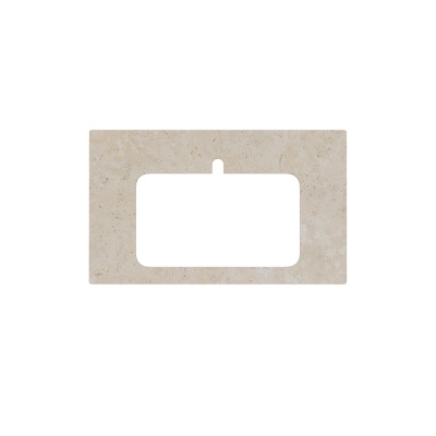 Столешница из керамогранита для раковин, встраиваемых сверху, Про Лаймстоун 80 см, бежевый темный натуральный