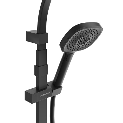 Душевая колонна квадратная FONTE на 2 потока без смесителя, черный матовый