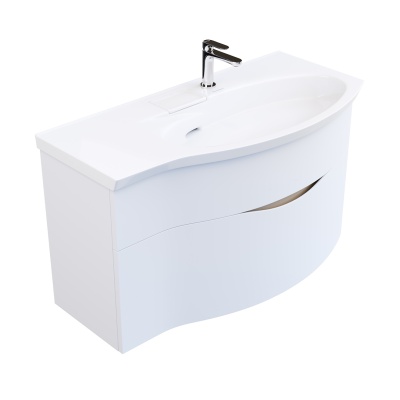 Тумба RIVA подвесная правая 100, белая матовая Тумба RIVA подвесная правая 100, белая матовая