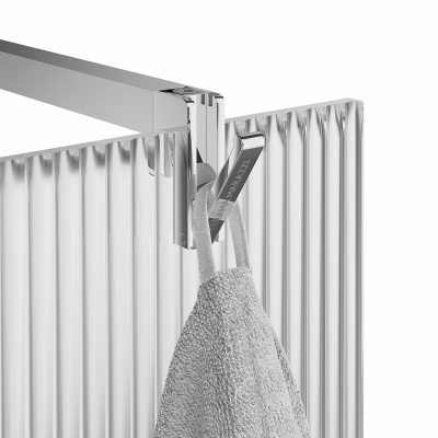 Душевая перегородка CRISTALLO с рифленым стеклом, 120х210, хром