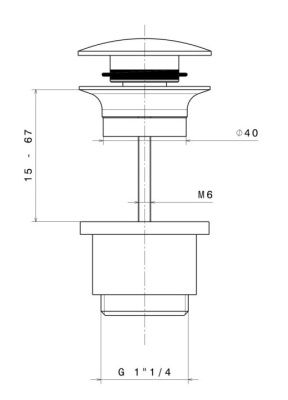 Донный клапан для раковины, брашированная медь