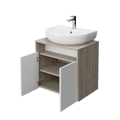 Тумба PRO подвесная 2 дверцы, белый глянцевый