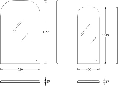 Зеркало VETRATA R 40х103.5 сенсор со сменой цвета подсветки и антизапотеванием, белое Зеркало VETRATA R 40х103.5 сенсор со сменой цвета подсветки и антизапотеванием, белое