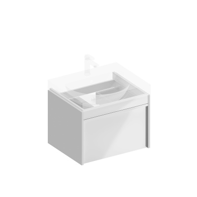 Тумба MODULA подвесная 60 с ящиком 1+1, белая глянцевая Тумба MODULA подвесная 60 с ящиком 1+1, белая глянцевая