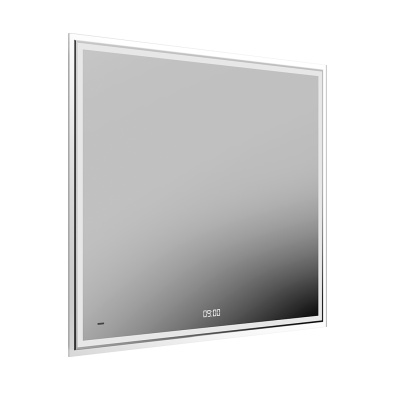 Зеркало TECNO c LED 90 с подсветкой, с функцией антизапотевание, белый глянцевый