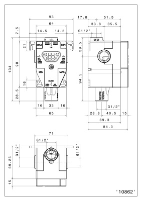 Универсальная внутренняя часть для смесителя на два потока для душа