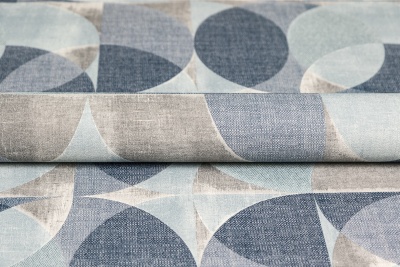 Обои виниловые на флизелиновой основе Шафран мотив, синий, круги
