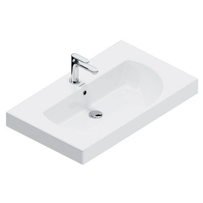 Раковина BUONGIORNO подвесная/мебельная 80, белая глянцевая Раковина BUONGIORNO подвесная/мебельная 80, белая глянцевая