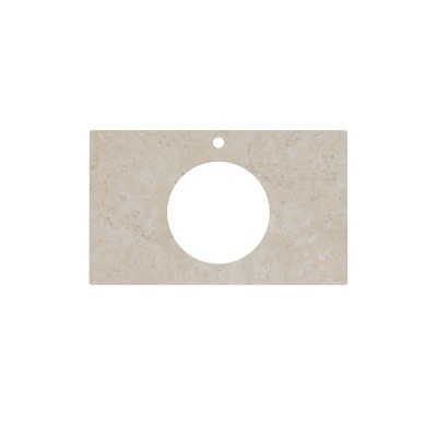 Столешница из керамогранита для накладных раковин, Про Лаймстоун 80 см, бежевый темный натуральный