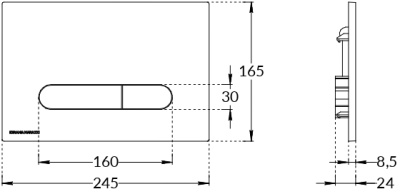 Кнопка управления для скрытых систем инсталляции PRO, хром