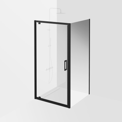 Душевая боковая панель VETRO, 100х195, матовый черный