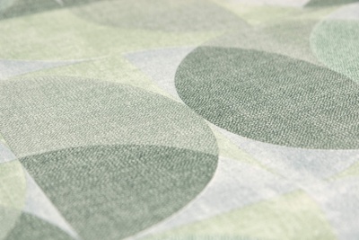 Обои виниловые на флизелиновой основе Шафран мотив, зелёный, круги Обои виниловые на флизелиновой основе Шафран мотив, зелёный, круги